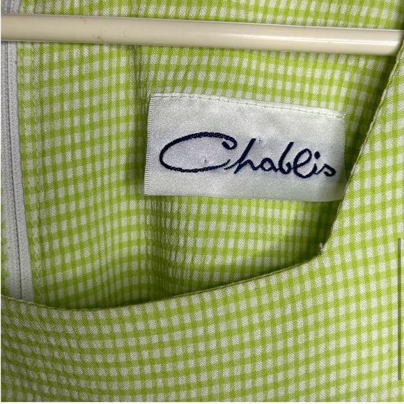 Vintage Lime Gingham Dress - Picture 3 of 3